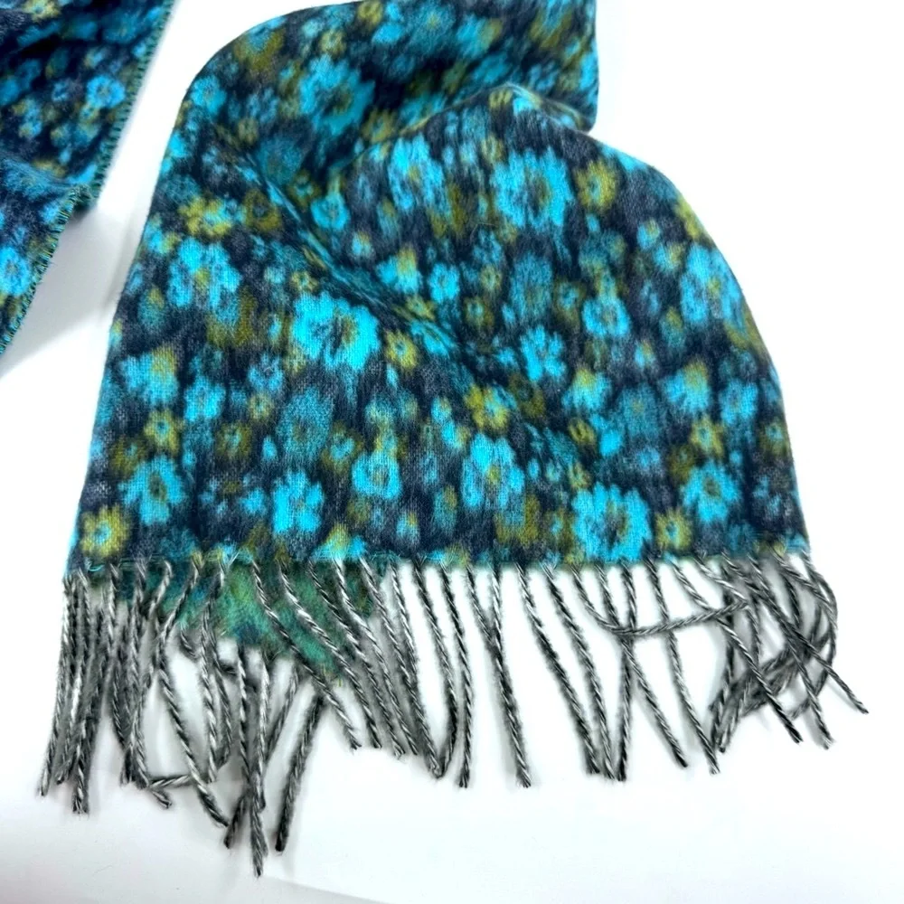 Fraas Blue and Gray Scarf with Fringe‎ Details